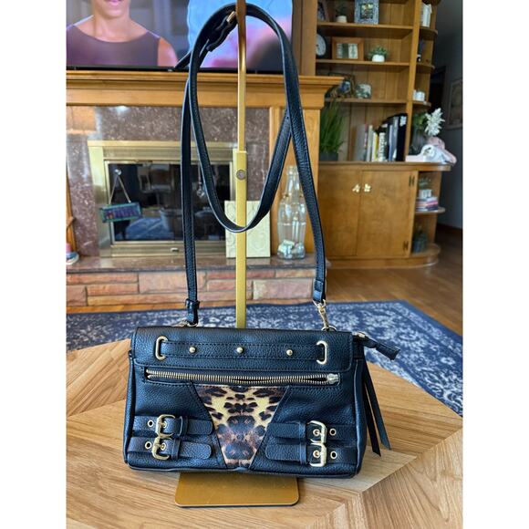 Joe's Jeans Handbags - JOE'S JEANS Evelyn Convertible Leopard Black Crossbody Purse
